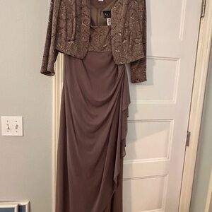 Alex Evenings Mocha Dress with Bolero
